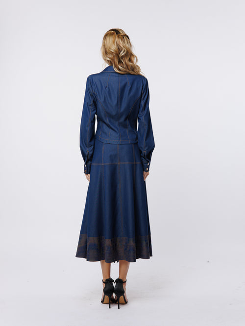 Cargar la imagen 1 en la vista de la galería. Kaylee Princess Seam Denim Button-Up Shirt
