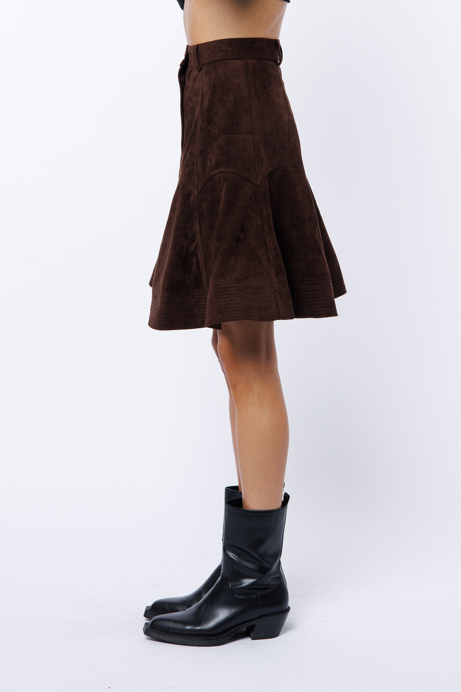 Tiffany High Waisted Fauz Suede Skirt