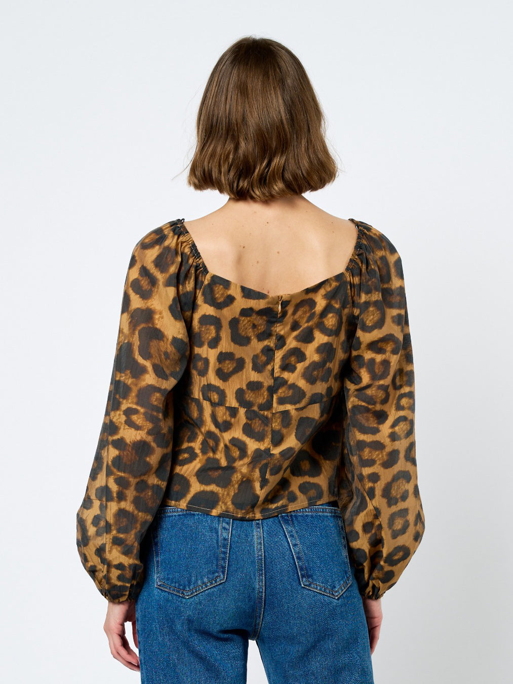 Sussane Animal Print Puff Sleeve Top