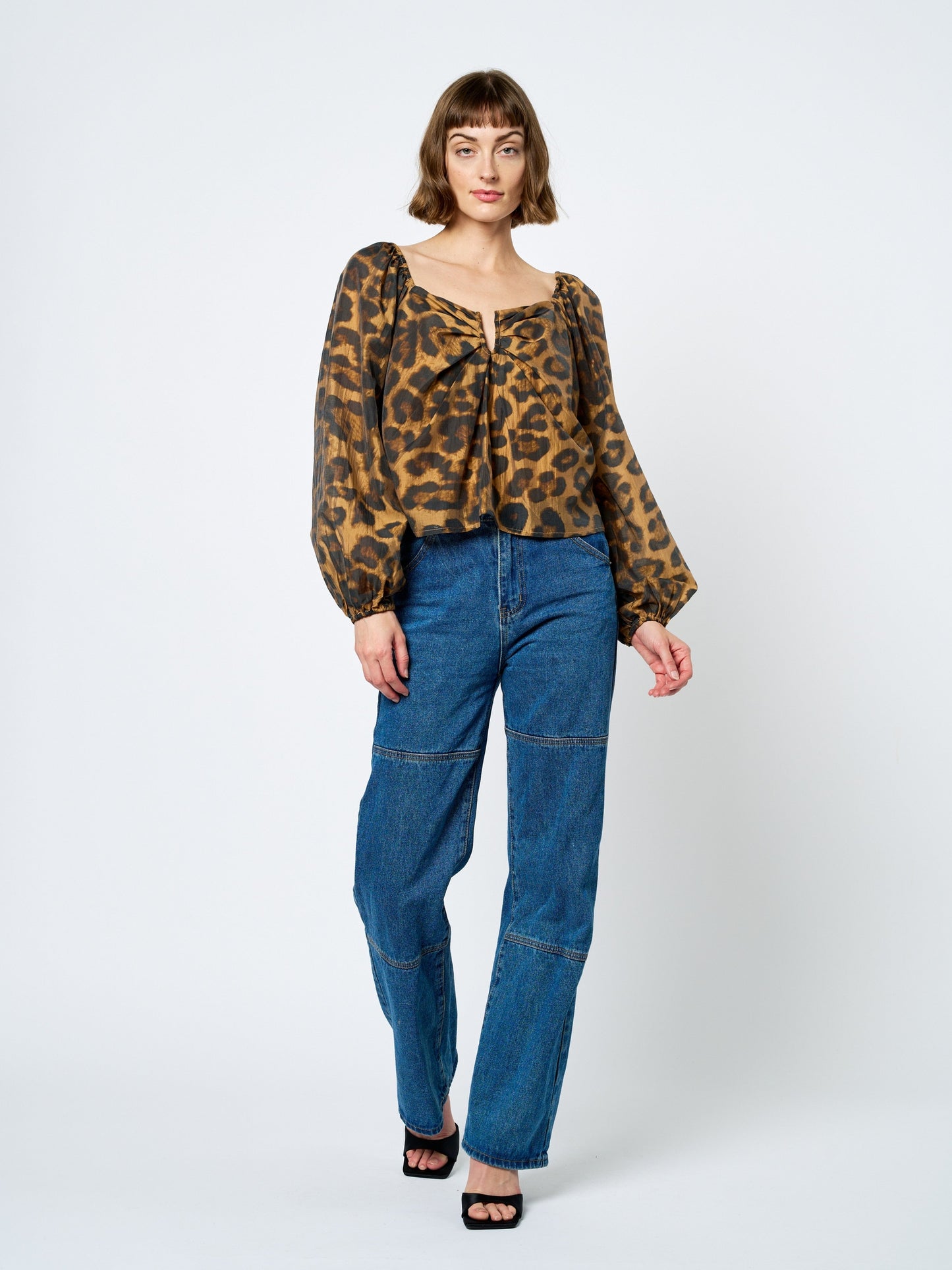 Sussane Animal Print Puff Sleeve Top