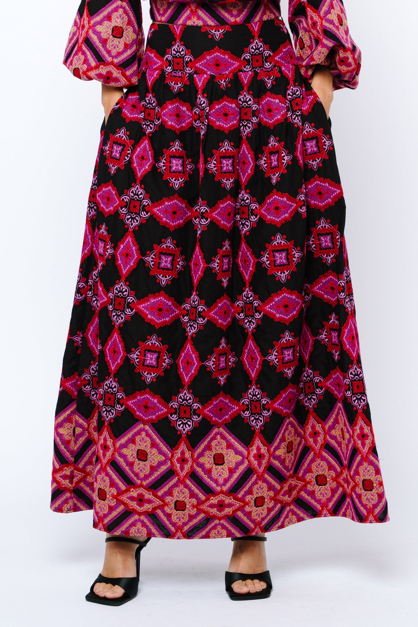 Deana Embroidered Maxi Skirt