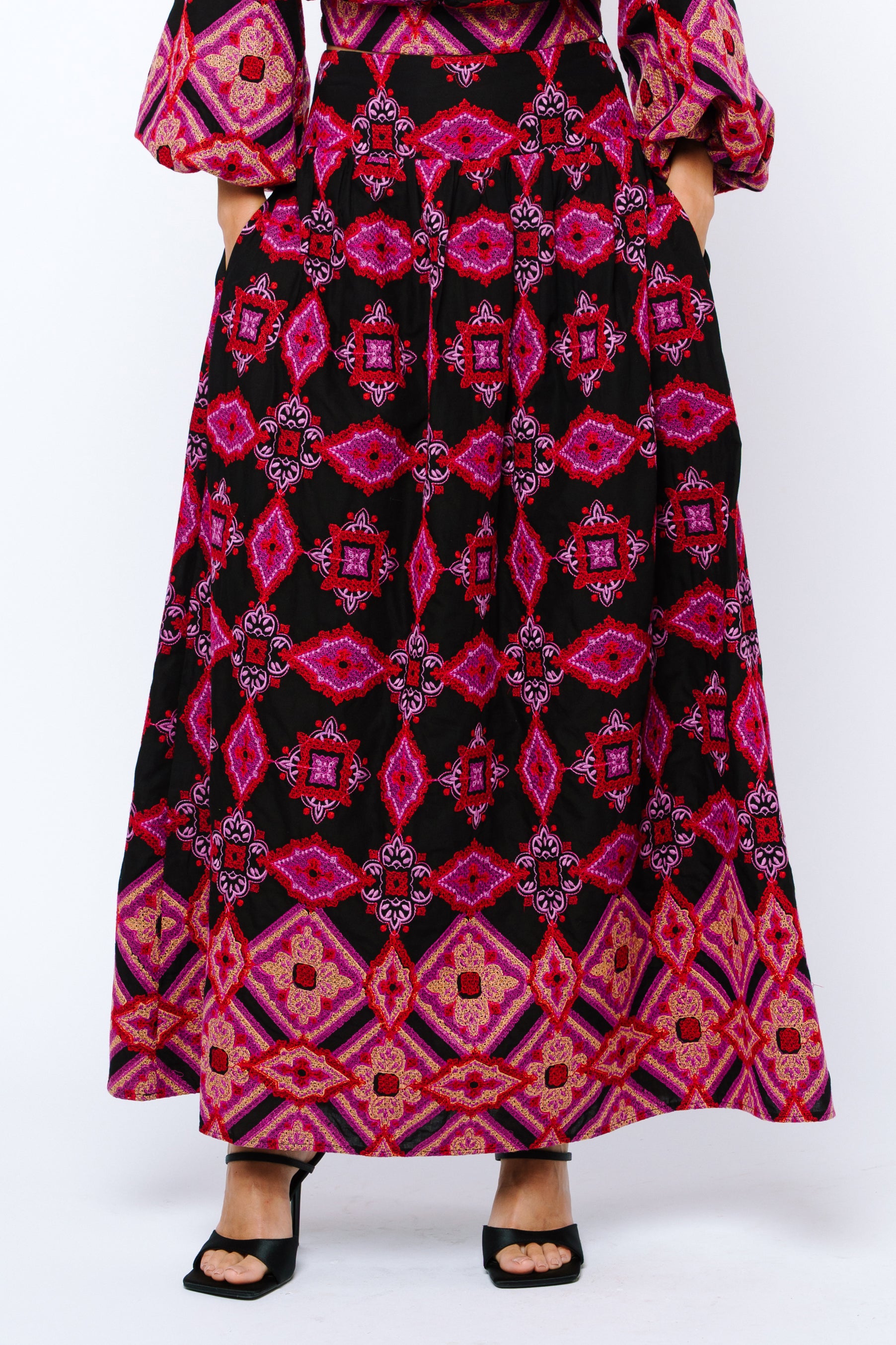 Deana Embroidered Maxi Skirt