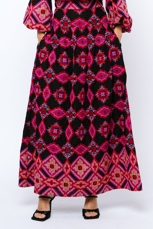 Load image 1 in gallery view. Deana Embroidered Maxi Skirt