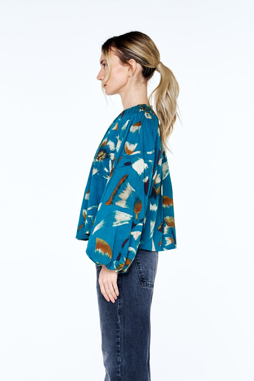 Load image 1 in gallery view. Faye Seersucker Pintuck Long Sleeve Top