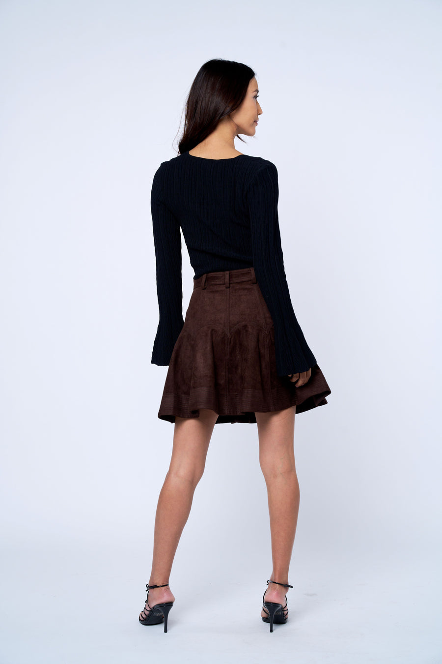 Tiffany High Waisted Fauz Suede Skirt