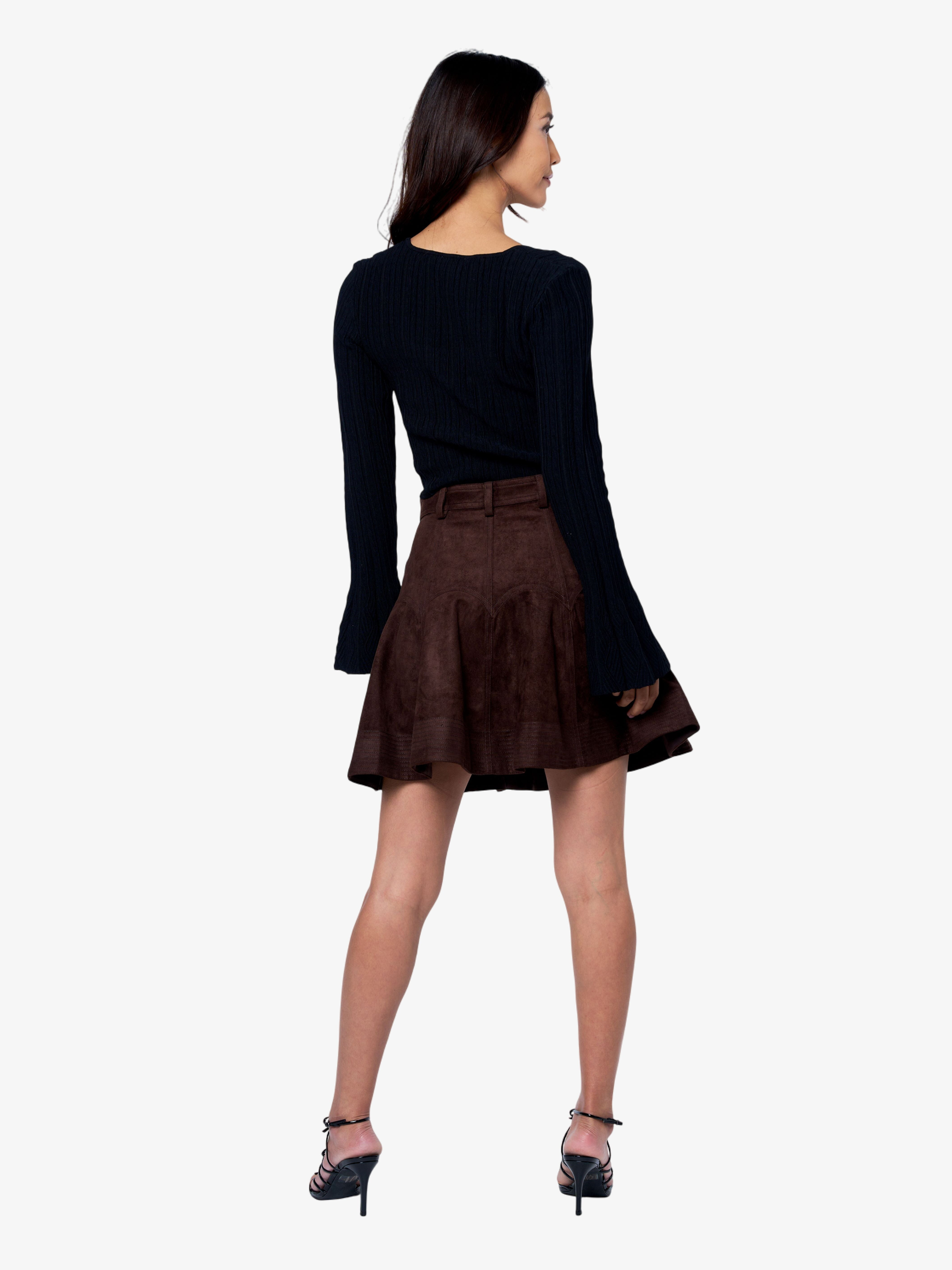 Tiffany High Waisted Fauz Suede Skirt