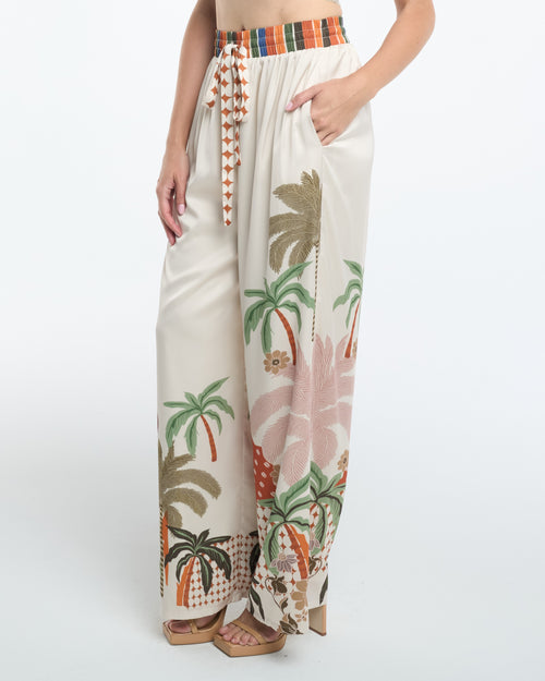 Load image 1 in gallery view. Azra Botanical Print Drawstring Pants