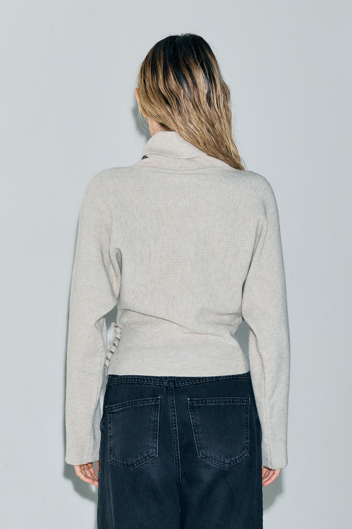 Casanita	Button Detail Turtleneck Sweater