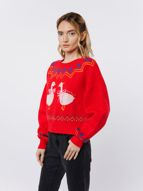 Load image 1 in gallery view. Neve Silly Goose Long Sleeve Sweater