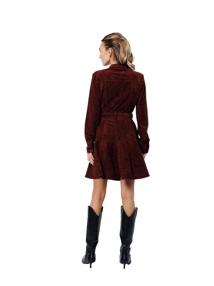 Laurie Faux Suede Long Sleeve Mini Dress