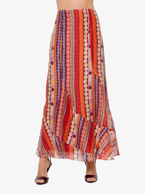 Cargar la imagen 1 en la vista de la galería. Riley Striped Polka Dot Maxi Skirt